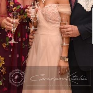 Teri Jon Blush Maxi Gown